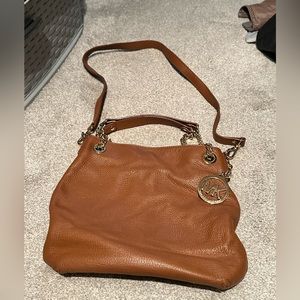 Michael Kors tan pebble leather Crossbody